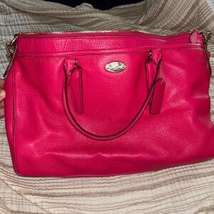 Large hot pink coach purse